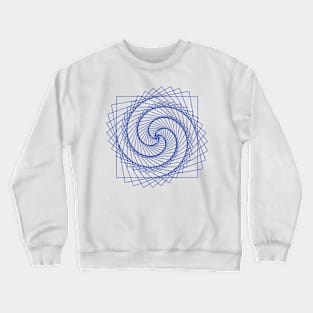 Geometric blue square spiral - relaxing pattern Crewneck Sweatshirt